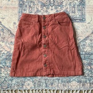 Hollister Skirt, Corduroy, Salmon Color, Button Front, Dress up